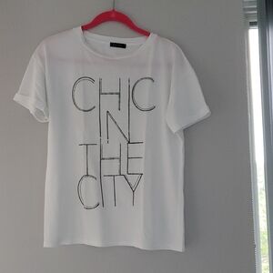 White Graphic Tee - Chic in the City